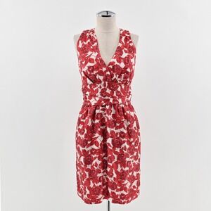 Vintage XXI‎ Silk Babydoll Dress Size S Sleeveless Floral Rose Red Forever 21